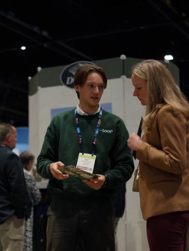 Treebute Co-Founder Discovers Loop BioTechs biodegradable mushroom pet urn at a funeral convention, now an optional add on for Treebute Kits.
