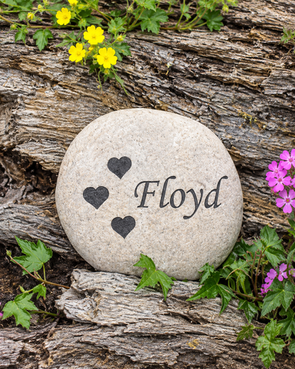 Engraved River Rock Memorial Stone